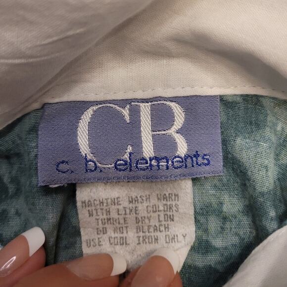 VTG CB Elements Western Floral White Button‑Down Shirt Large (46” Chest) – EUC - Picture 5 of 8